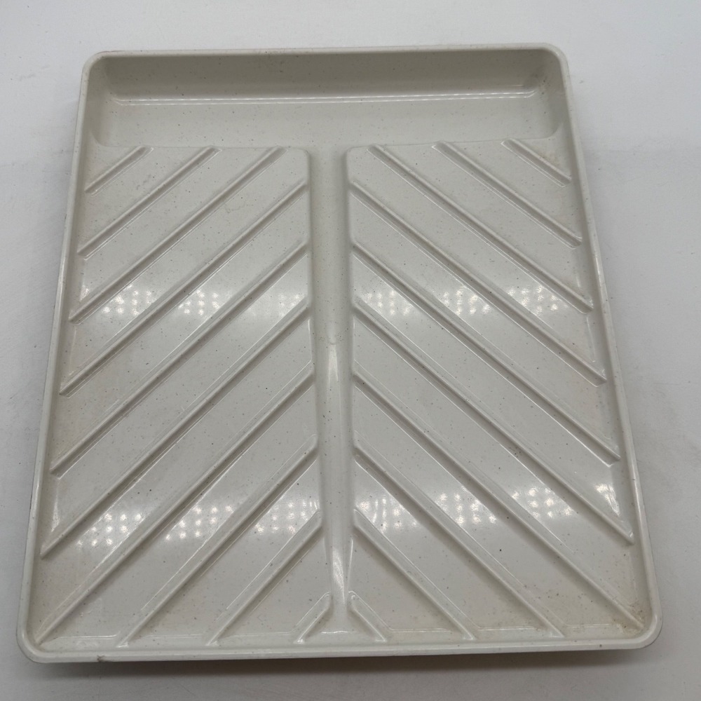 Nordic Ware Bacon Tray Food Defroster‎ Speckled White Microwave USA 90s vtg
